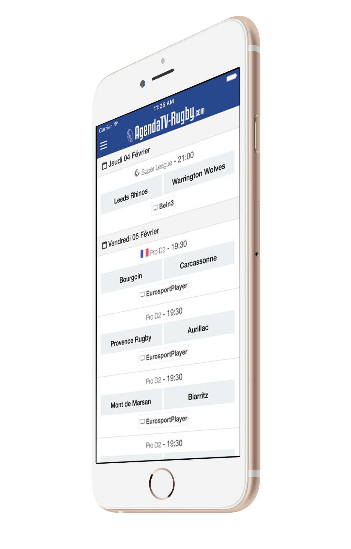 Application AgendaTV-Rugby.com